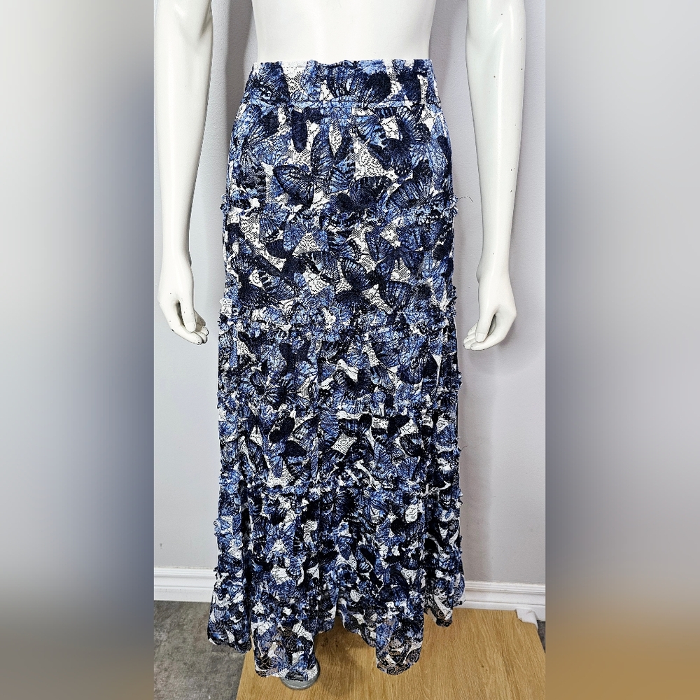 Vintage Butterfly Lace Maxi Skirt
